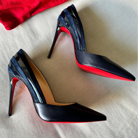 NWT❤️Christian Louboutin❤️Super Pump 100 Patent, Nappa, Suede Mix Heels - Picture 3 of 14